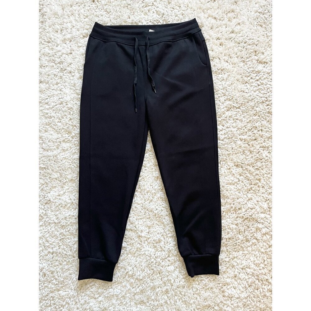 Yelete L Black Jogger Pants With Drawstring Waist & Ribbed Cuffs